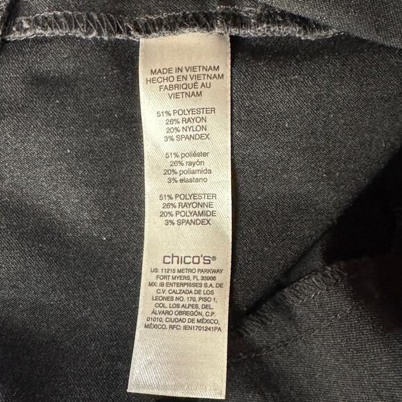 Chico’s SZ 2 (Large) Perfect Stretch Ankle Pants Pull-On Tapered Pockets Gray - Picture 7 of 8